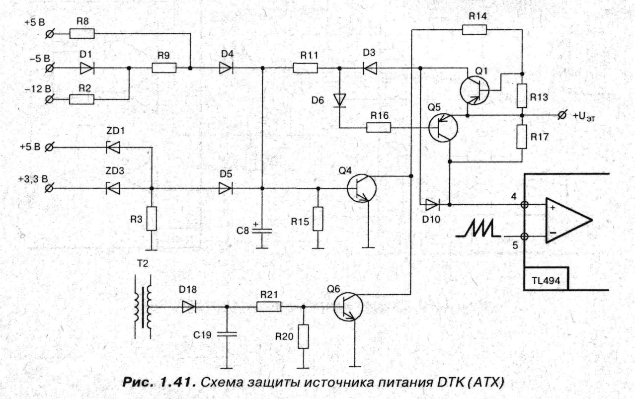 Схема защиты источника питания